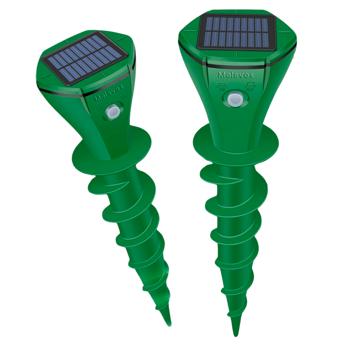 Molevox® – Ultrasonic Mole, Rat, Mouse & Snake Repellent – Solar Powered for Outdoors (Pack of 2)