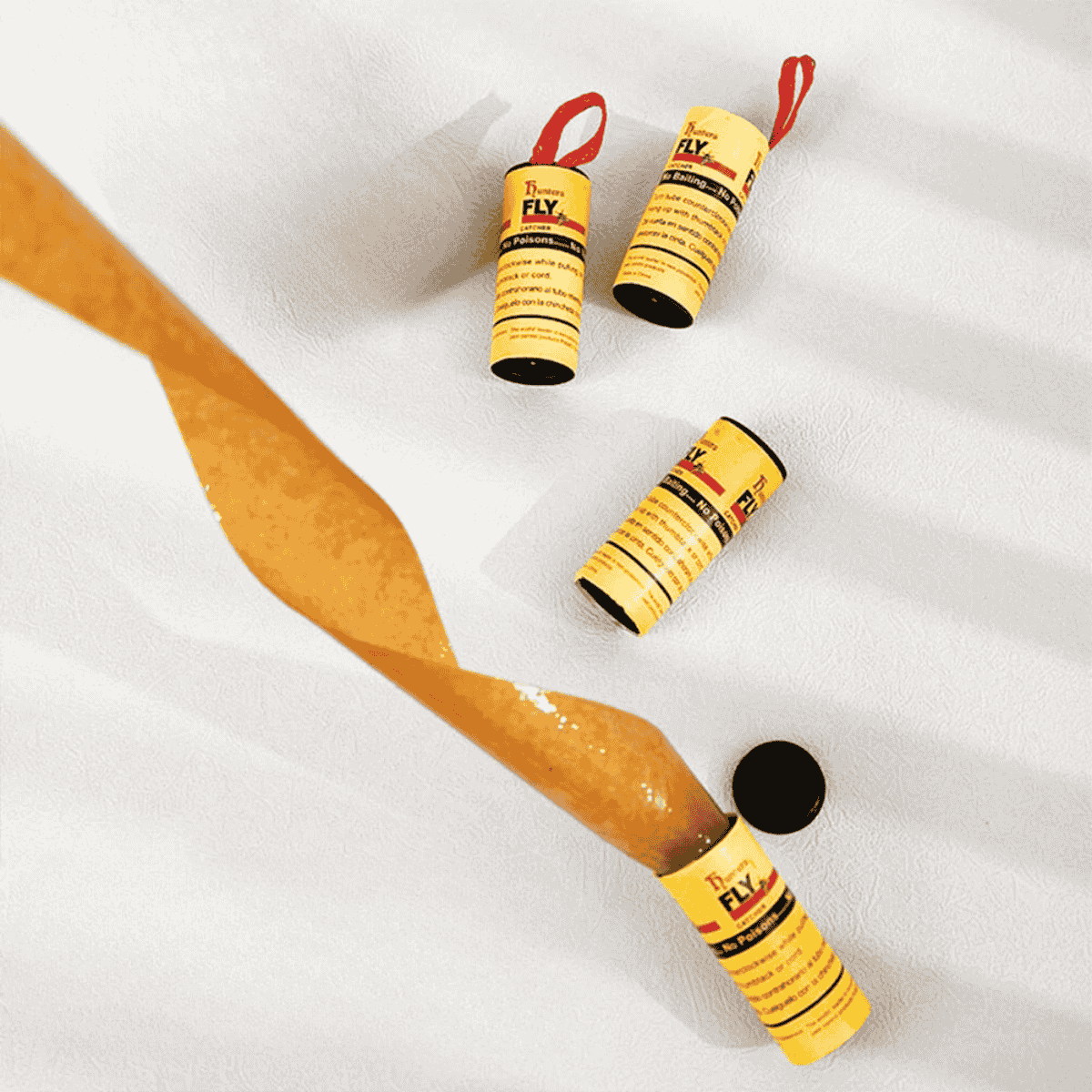 Yellow and black Fly fishing line with reel on a white background
